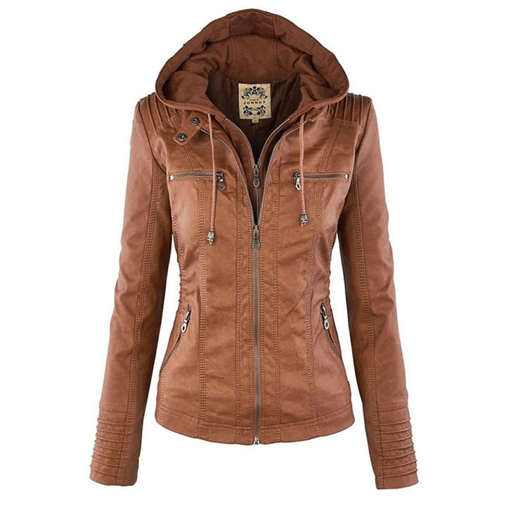 Womens Leather Biker Jacket Fitted Style