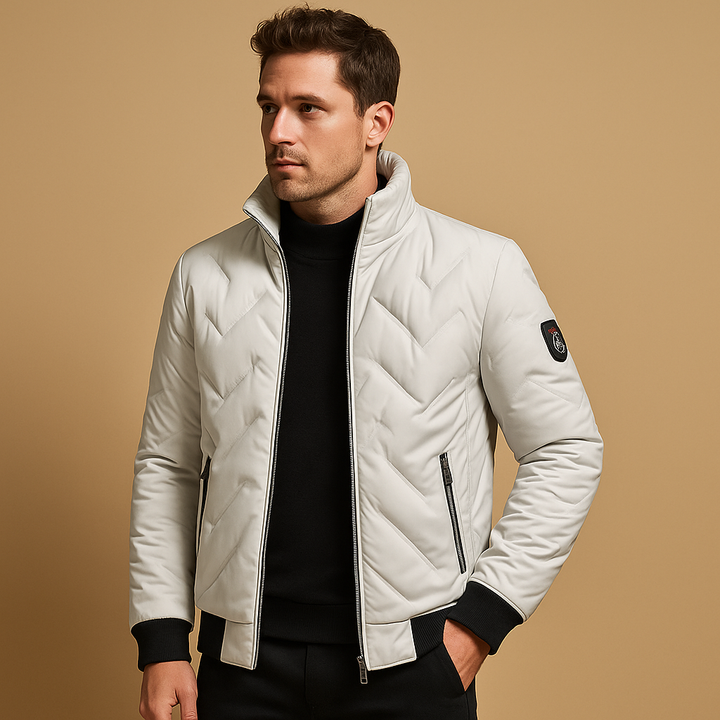 Mens Puffer Jacket with Padding Classic Fit Winter Coat