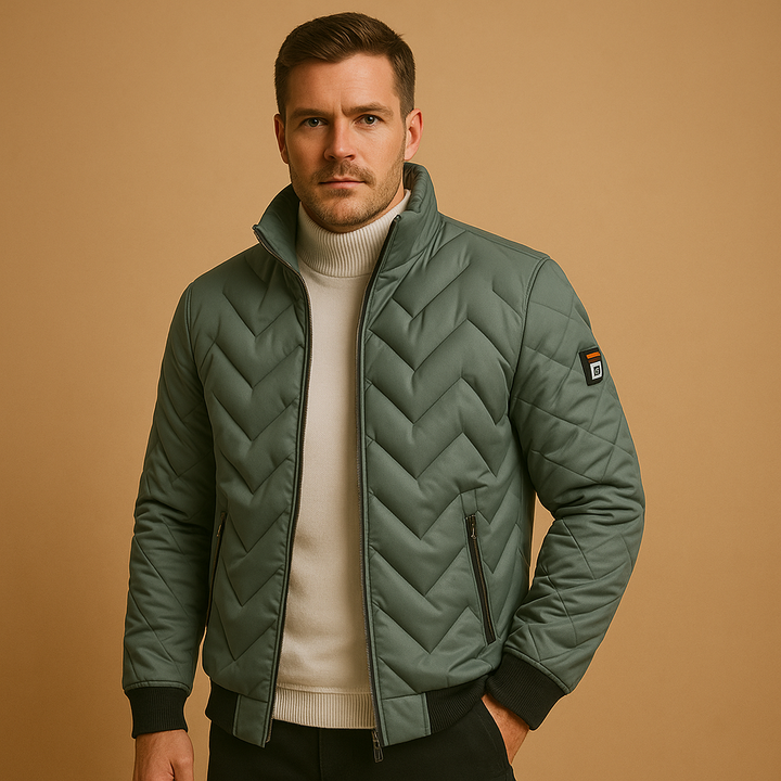 Mens Puffer Jacket with Padding Classic Fit Winter Coat