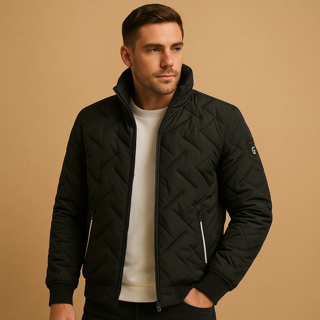 Mens Puffer Jacket with Padding Classic Fit Winter Coat - BritishMode