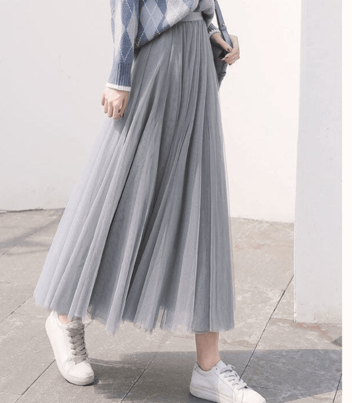 Womens Ankle-Length Skirt High Waist Fit