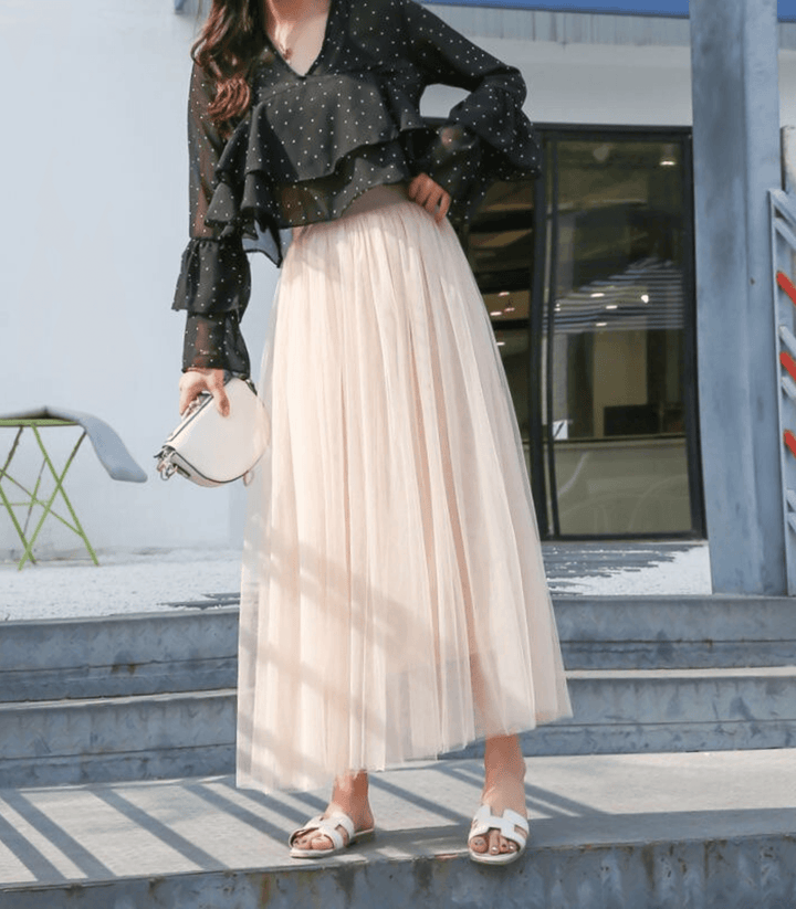 Womens Ankle-Length Skirt High Waist Fit