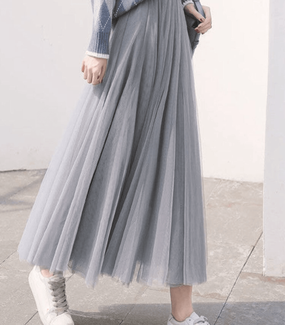 Womens Ankle-Length Skirt High Waist Fit