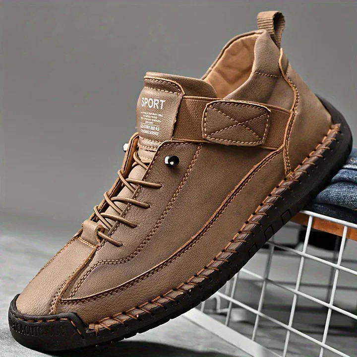 Womens Orthopedic Leather Trainers Lace-Up Wide Fit