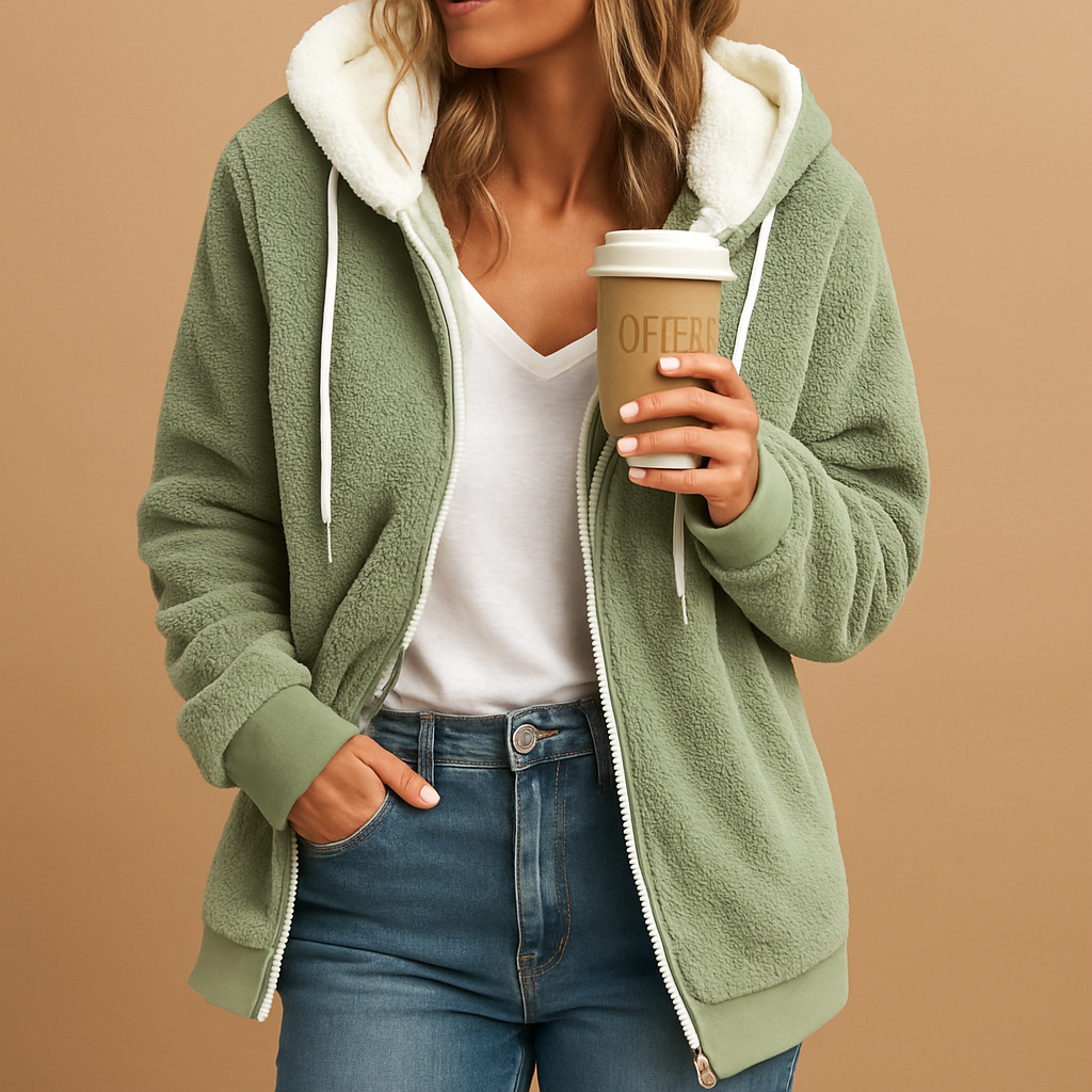 Unisex Fleece Hooded Jacket Soft Warm Fit