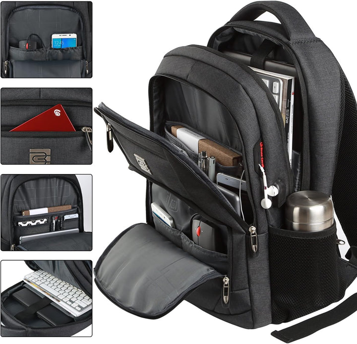 Unisex Slim Laptop Backpack Anti-Theft USB Charging Port