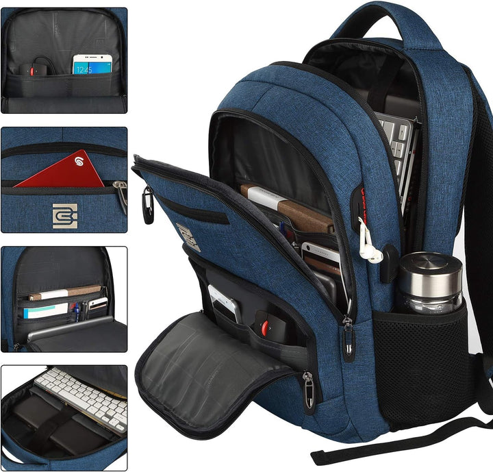 Unisex Slim Laptop Backpack Anti-Theft USB Charging Port