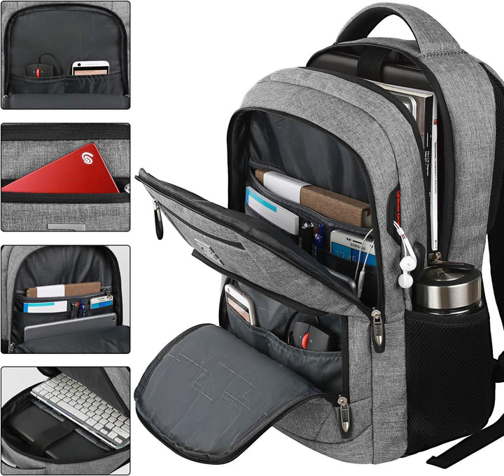 Unisex Slim Laptop Backpack Anti-Theft USB Charging Port