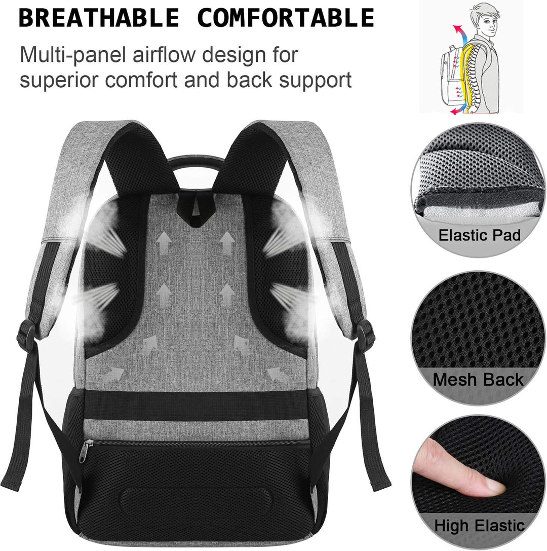 Unisex Slim Laptop Backpack Anti-Theft USB Charging Port