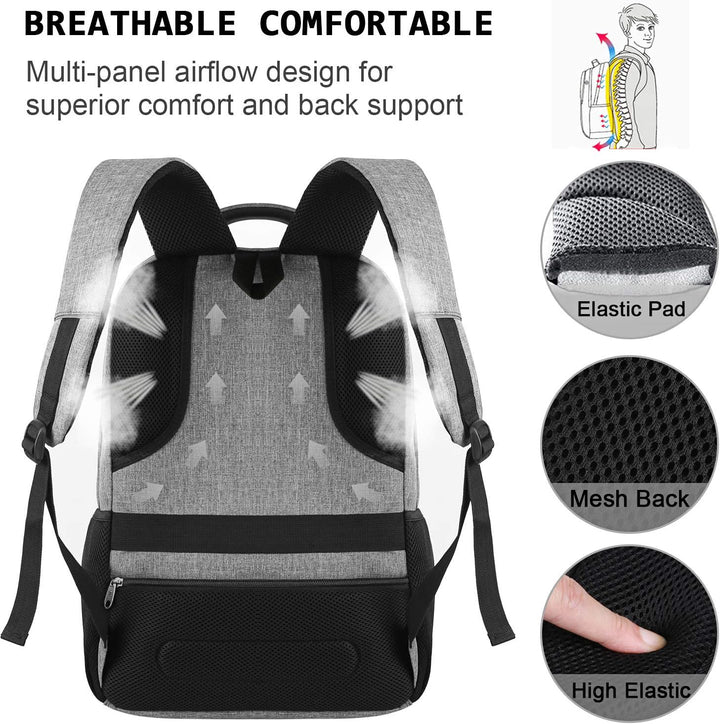 Unisex Slim Laptop Backpack Anti-Theft USB Charging Port