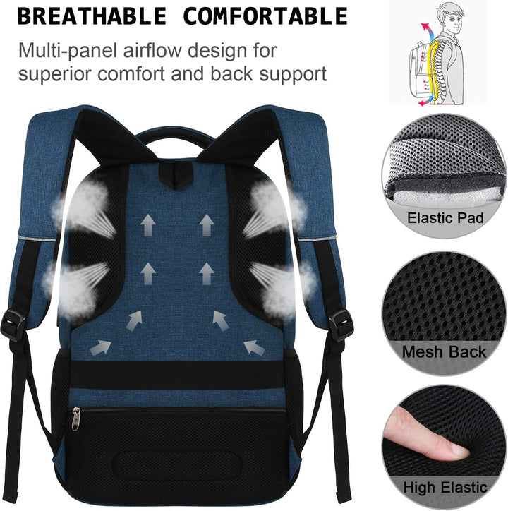 Unisex Slim Laptop Backpack Anti-Theft USB Charging Port