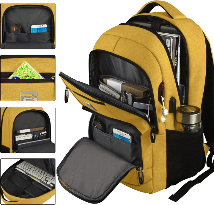 Unisex Slim Laptop Backpack Anti-Theft USB Charging Port