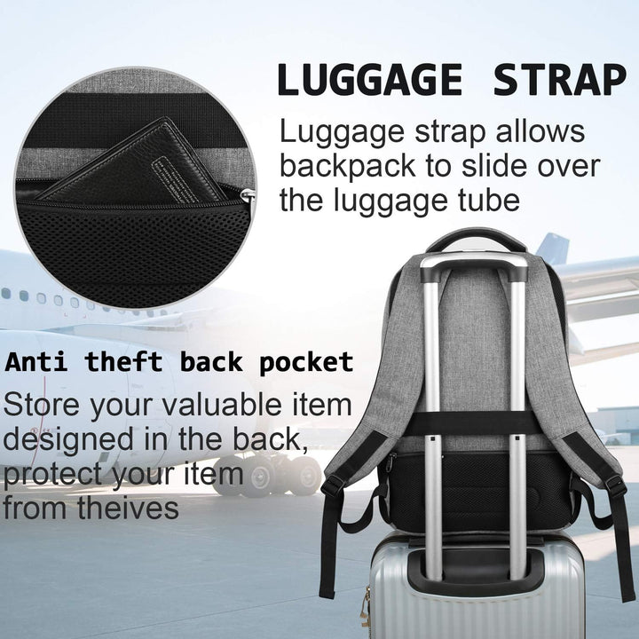Unisex Slim Laptop Backpack Anti-Theft USB Charging Port