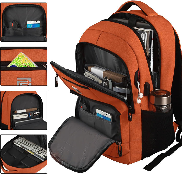 Unisex Slim Laptop Backpack Anti-Theft USB Charging Port