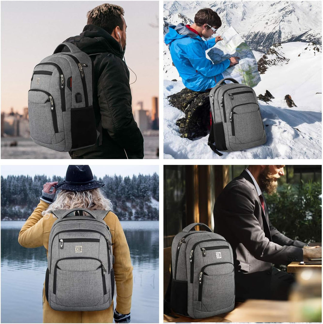 Unisex Slim Laptop Backpack Anti-Theft USB Charging Port
