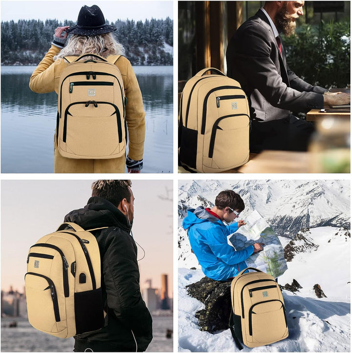 Unisex Slim Laptop Backpack Anti-Theft USB Charging Port
