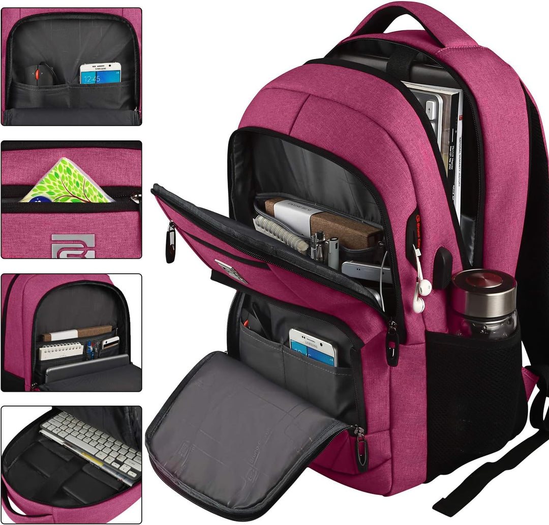 Unisex Slim Laptop Backpack Anti-Theft USB Charging Port