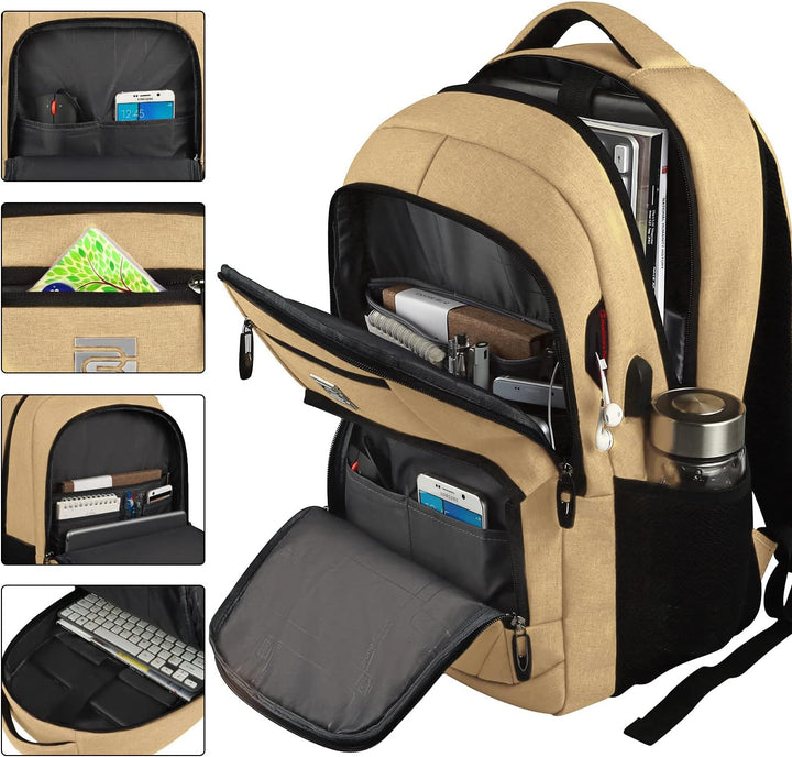 Unisex Slim Laptop Backpack Anti-Theft USB Charging Port