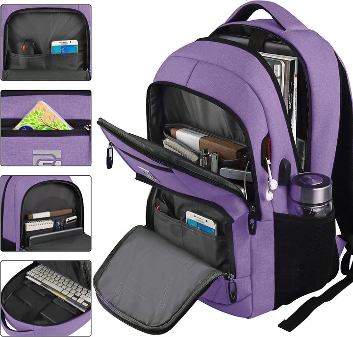 Unisex Slim Laptop Backpack Anti-Theft USB Charging Port