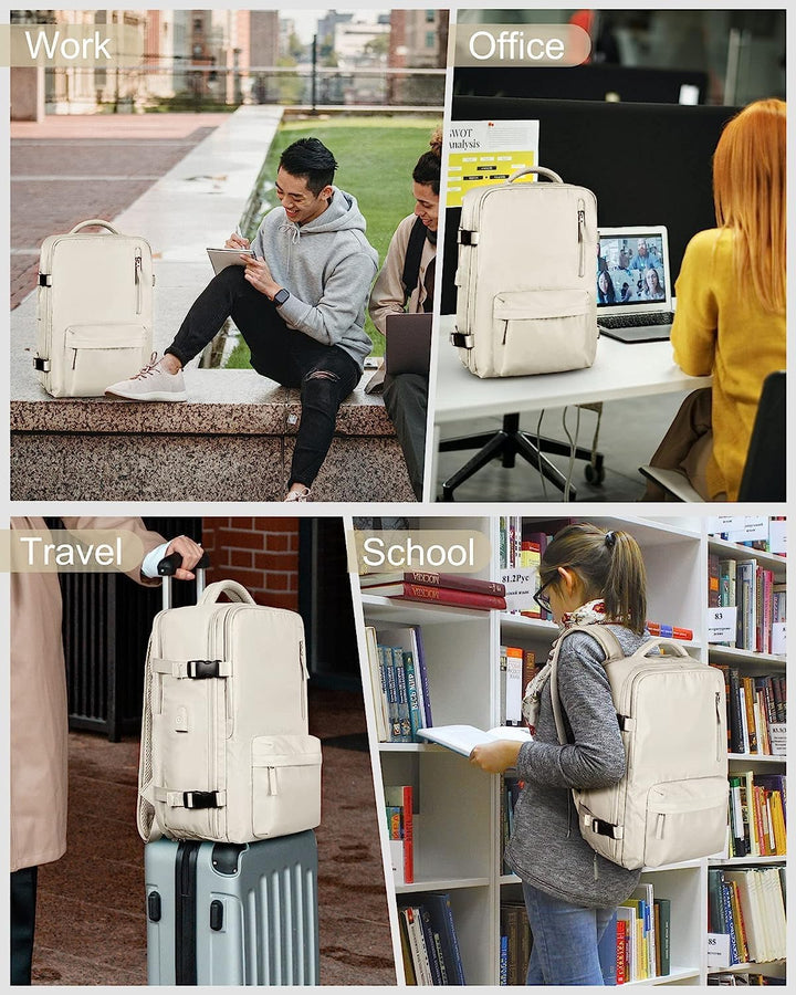 Unisex Travel Backpack Waterproof with Shoe Compartment USB Port