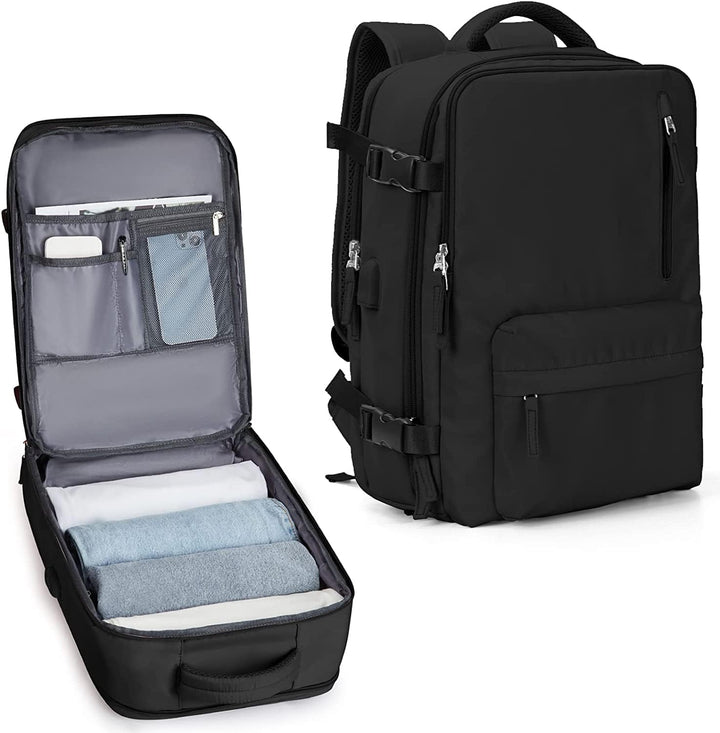 Unisex Travel Backpack Waterproof with Shoe Compartment USB Port