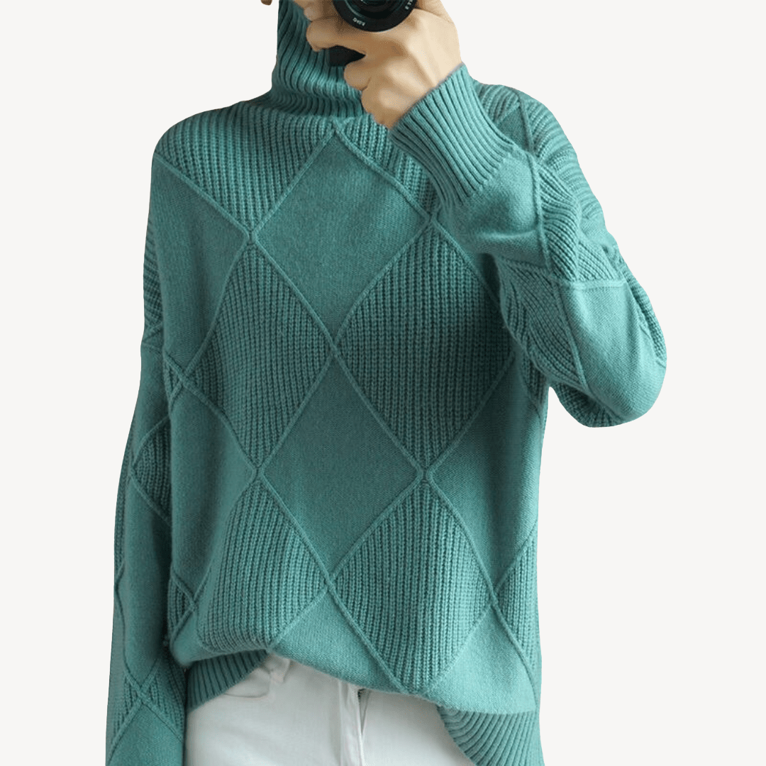 Womens Knit Turtleneck Sweater Slim Fit