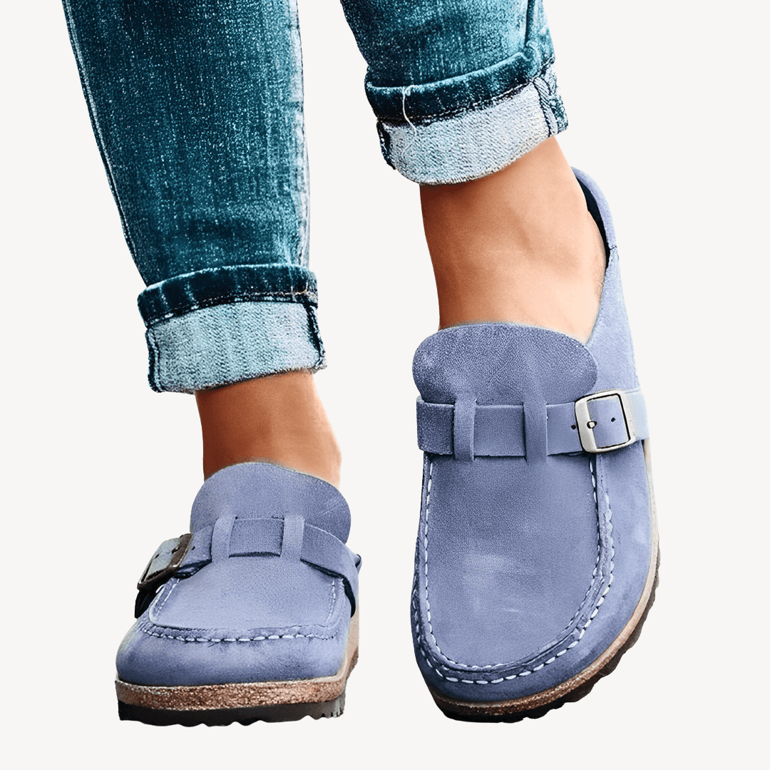 Womens Orthopedic Loafers with Buckle Closure