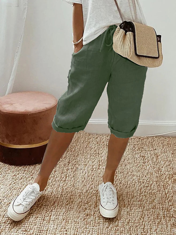 Womens Cotton Summer Shorts Relaxed Fit