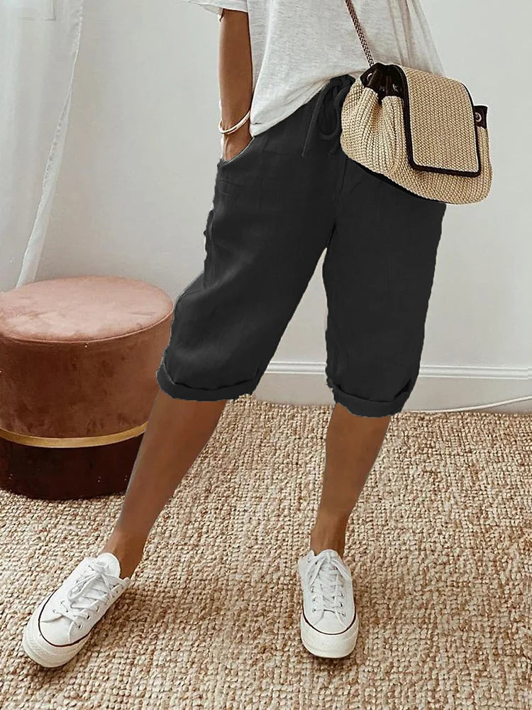 Womens Cotton Summer Shorts Relaxed Fit