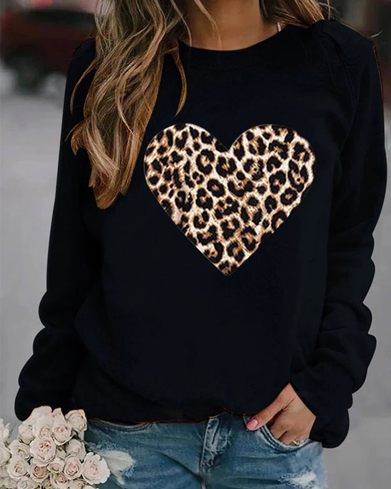 Womens Sweatshirt with Printed Design Relaxed Fit - BritishMode