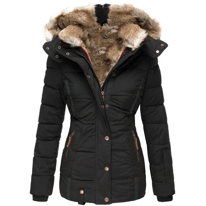 Womens Hooded Puffer Jacket Insulated Lightweight Fit