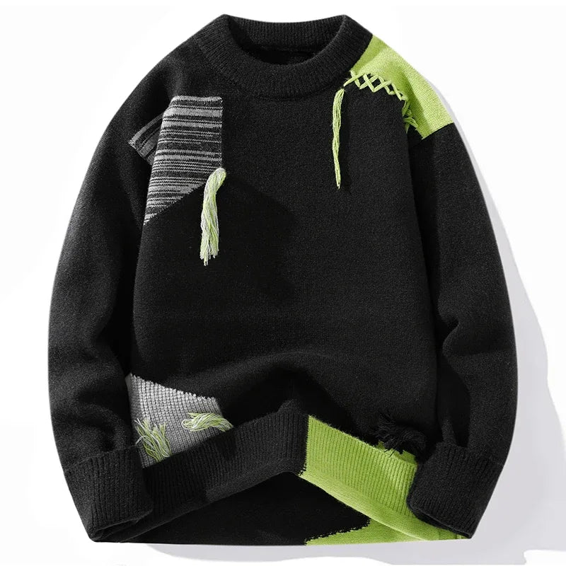 Mens Knit Sweater Cozy Relaxed Fit