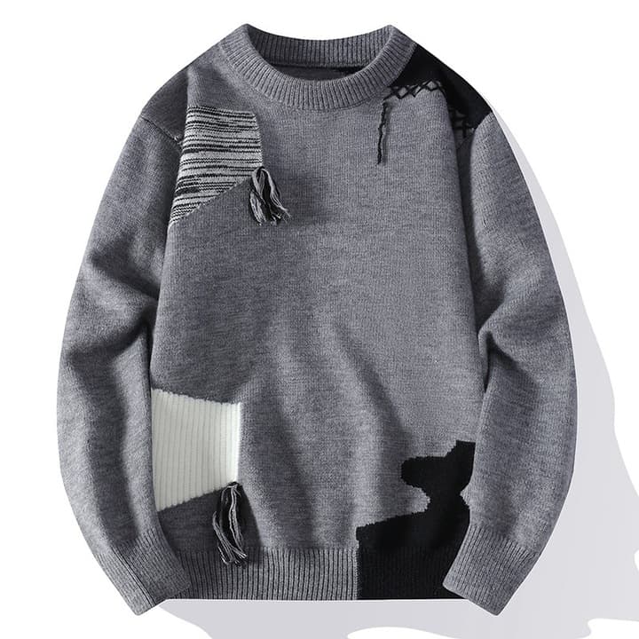 Mens Knit Sweater Cozy Relaxed Fit