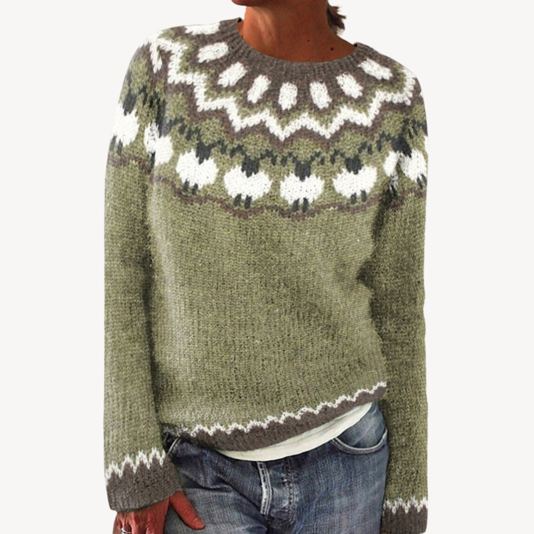Womens Sweater with Embroidered Floral Design