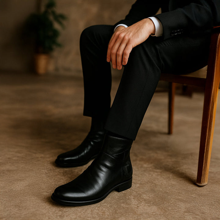 Mens Chelsea Boots Handmade Leather Street Style