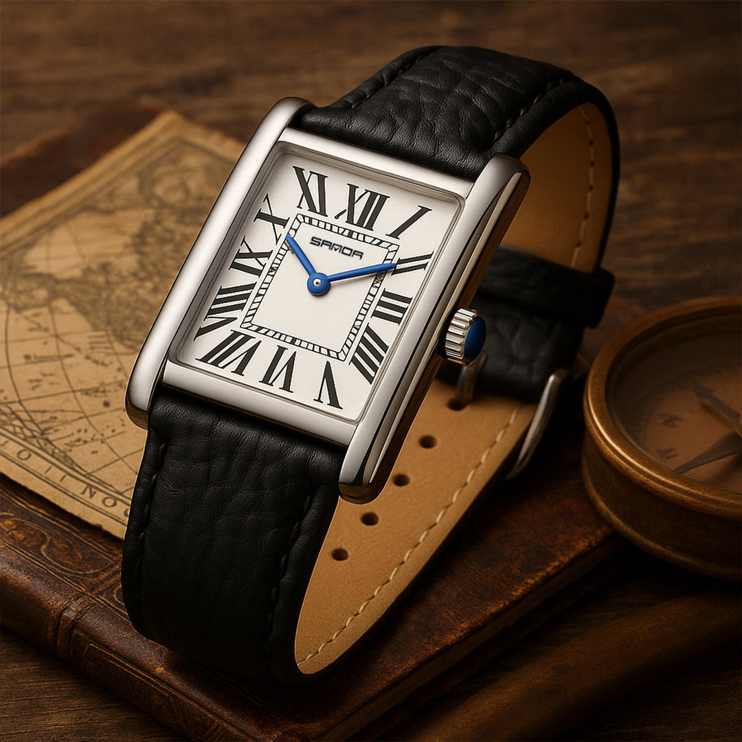 Mens Classic Quartz Watch with Leather Strap