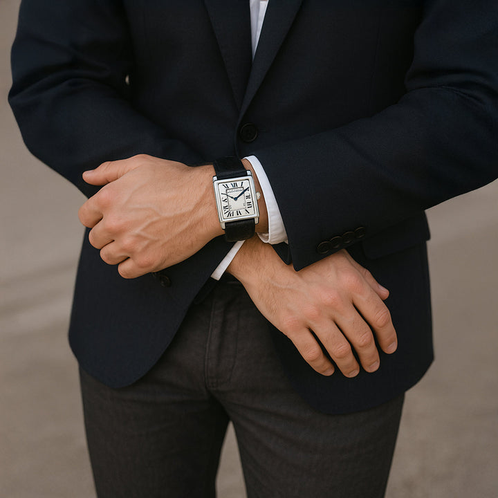 Mens Classic Quartz Watch with Leather Strap