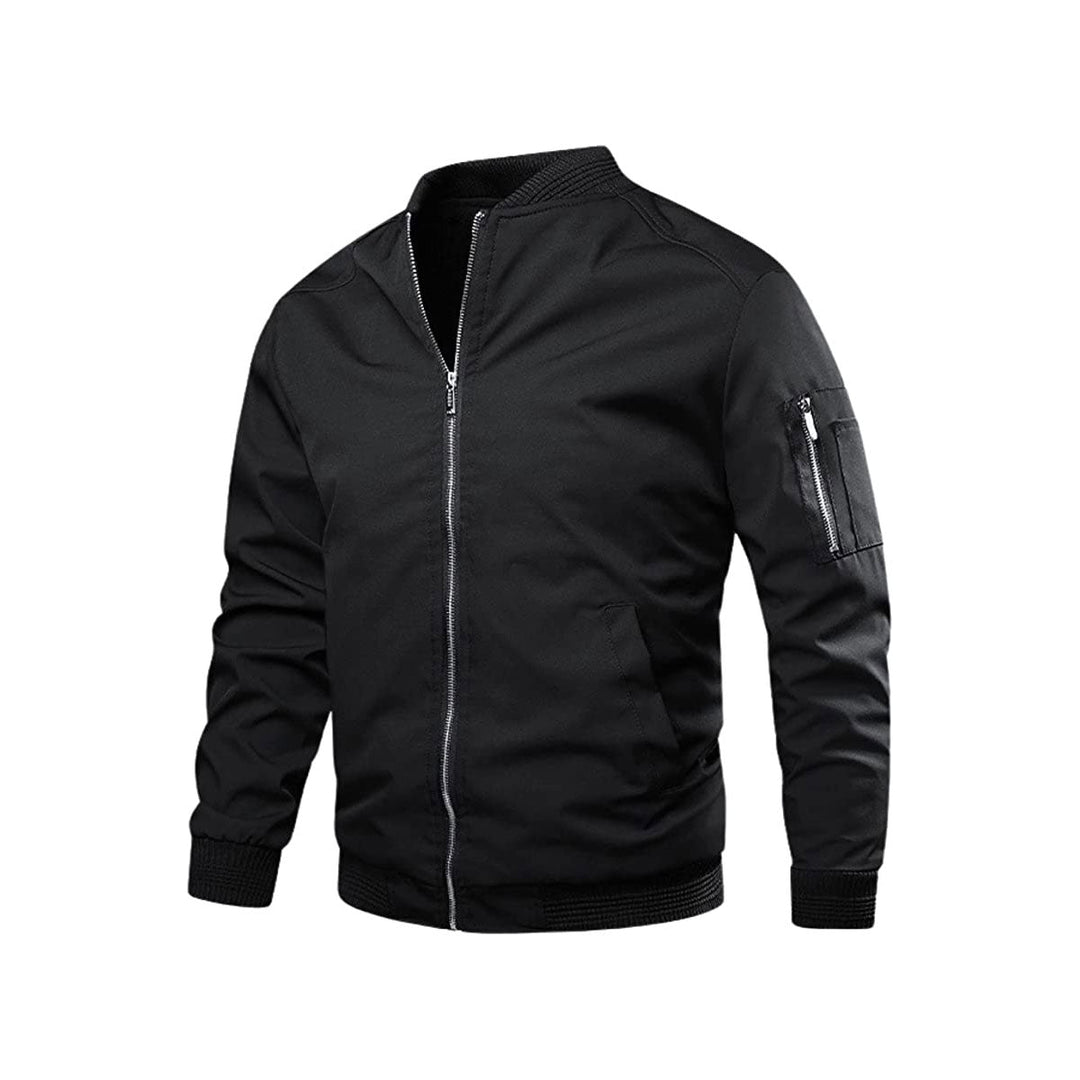 Mens Bomber Jacket with Zipper Casual Fit