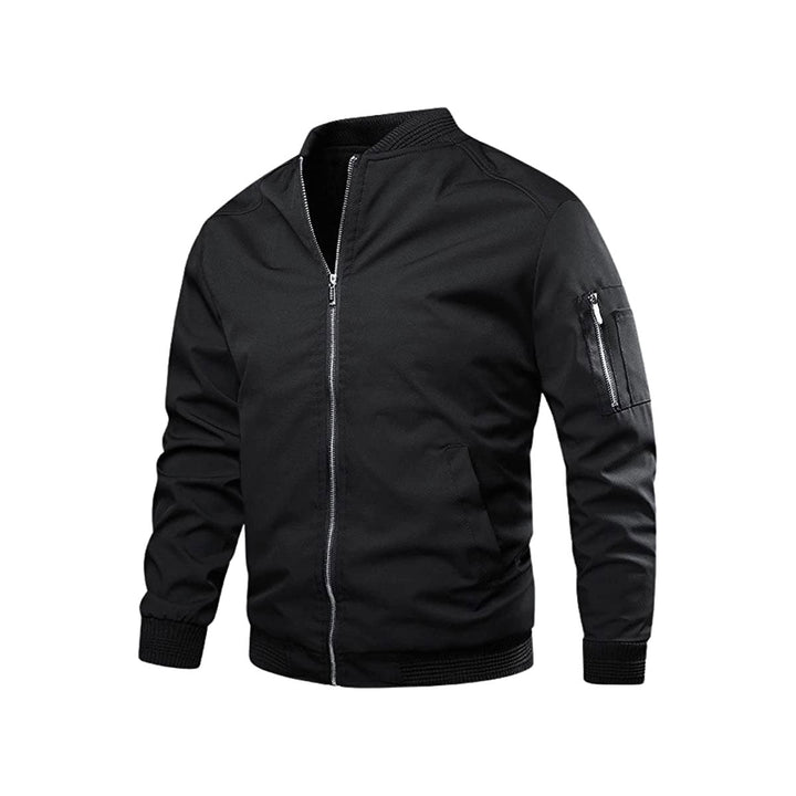 Mens Bomber Jacket with Zipper Casual Fit