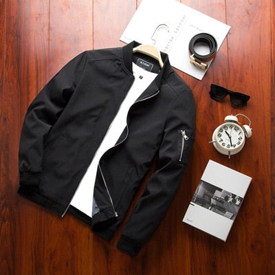 Mens Bomber Jacket with Zipper Casual Fit