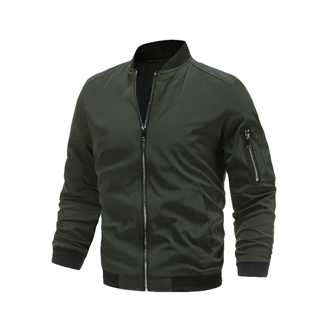 Mens Bomber Jacket with Zipper Casual Fit