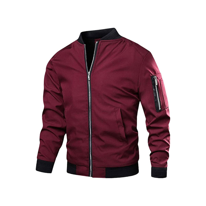 Mens Bomber Jacket with Zipper Casual Fit