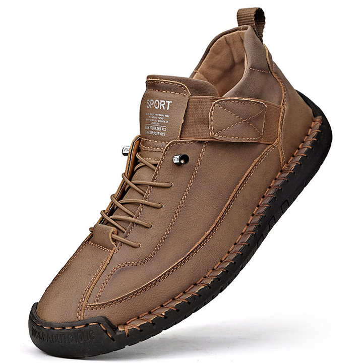 Womens Orthopedic Leather Trainers Lace-Up Wide Fit
