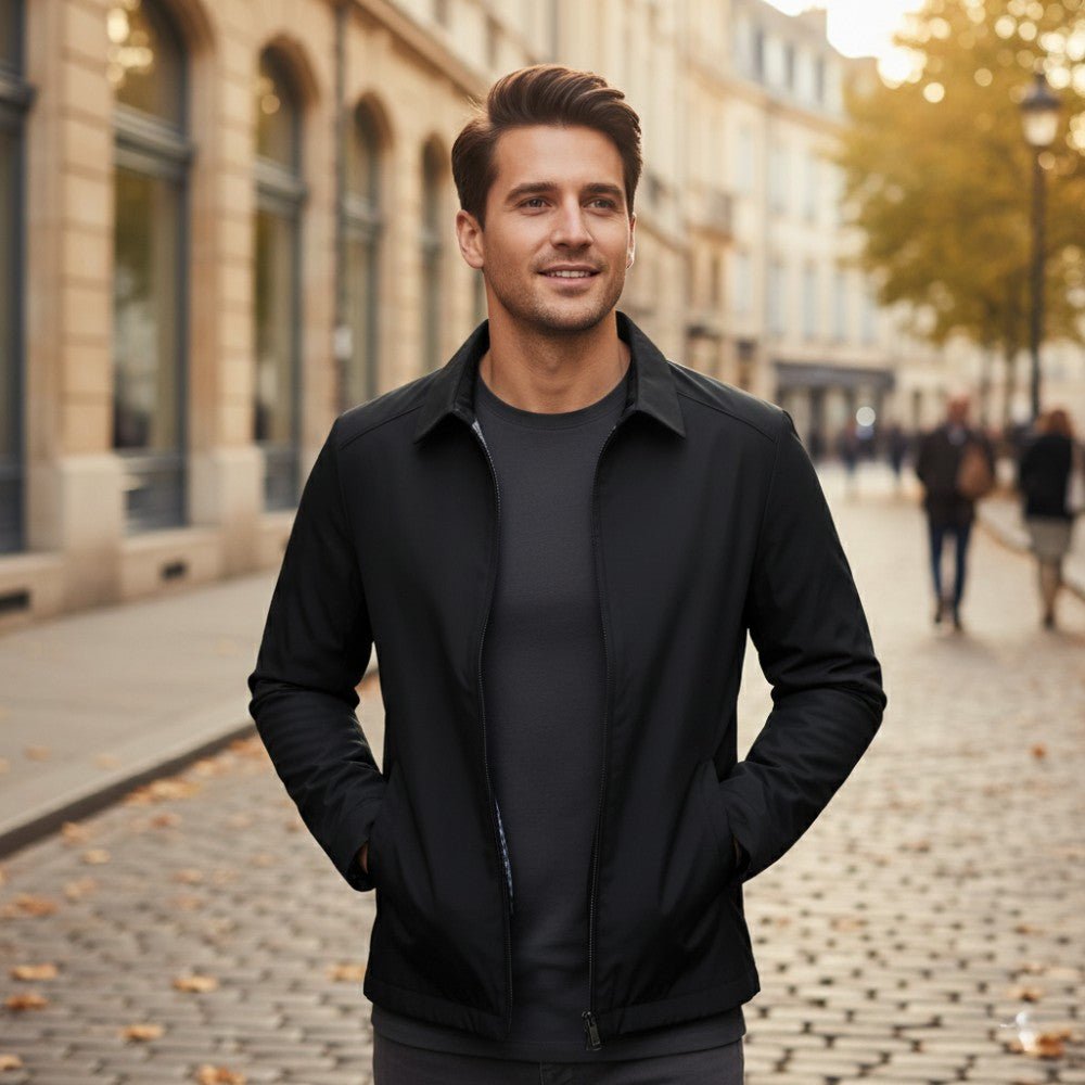 Mens Lightweight Cotton Blend Jacket Relaxed Fit - BritishMode