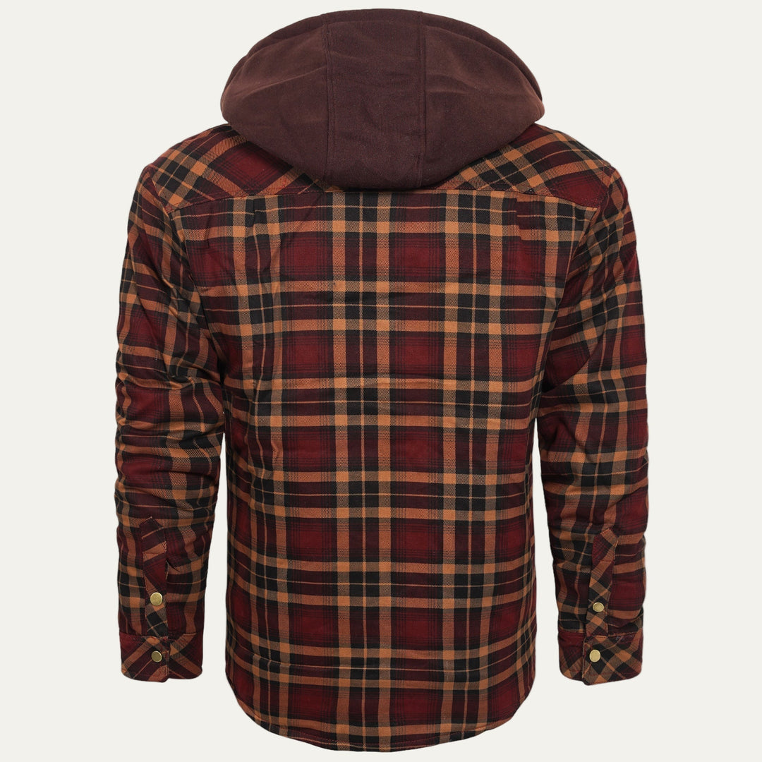 Mens Quilted Shirt Jacket Hooded Lined