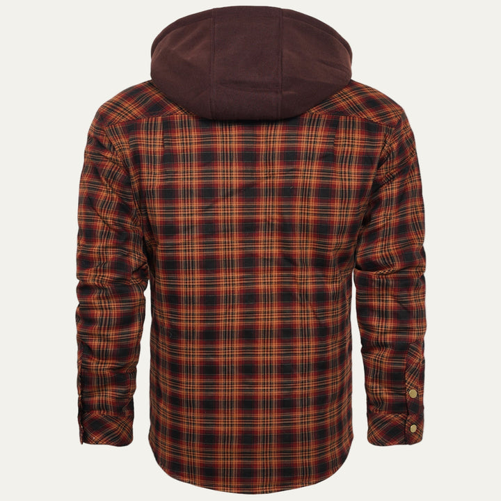 Mens Quilted Shirt Jacket Hooded Lined
