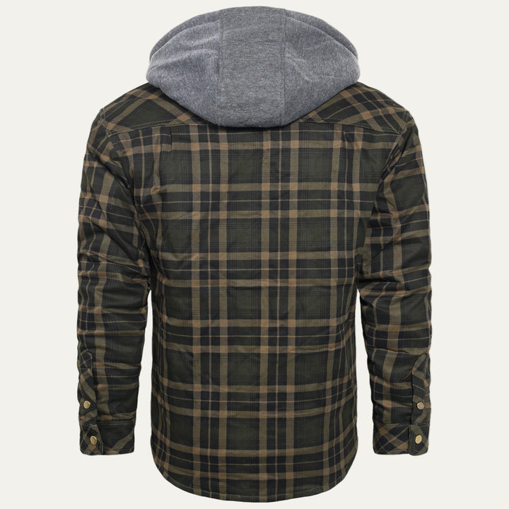 Mens Quilted Shirt Jacket Hooded Lined