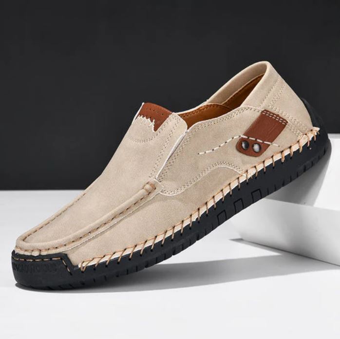 Mens Leather Slip-On Shoes Comfortable Fit
