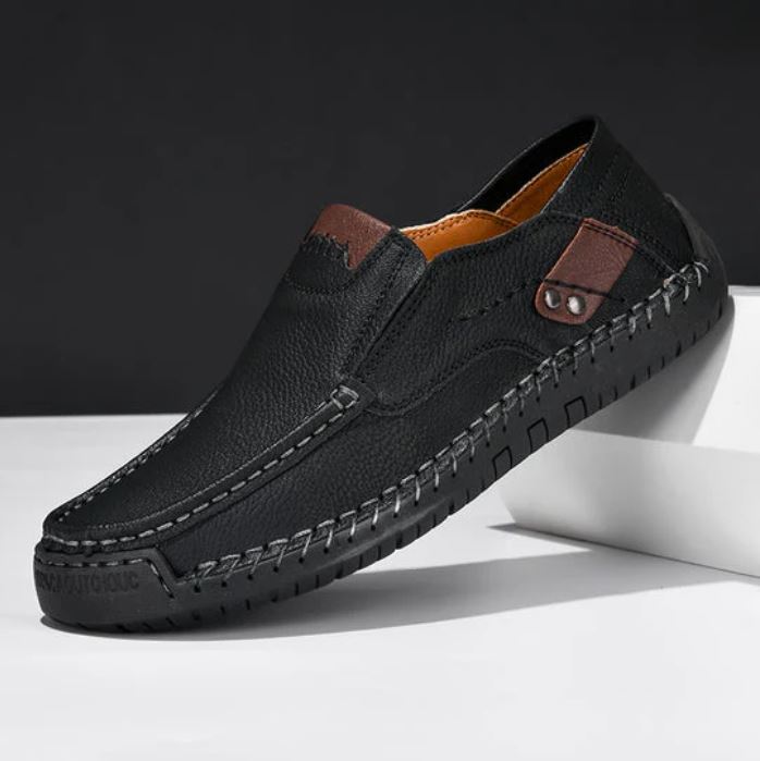 Mens Leather Slip-On Shoes Comfortable Fit