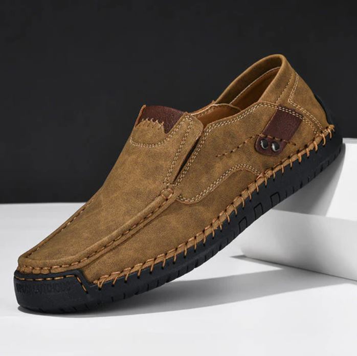 Mens Leather Slip-On Shoes Comfortable Fit - BritishMode